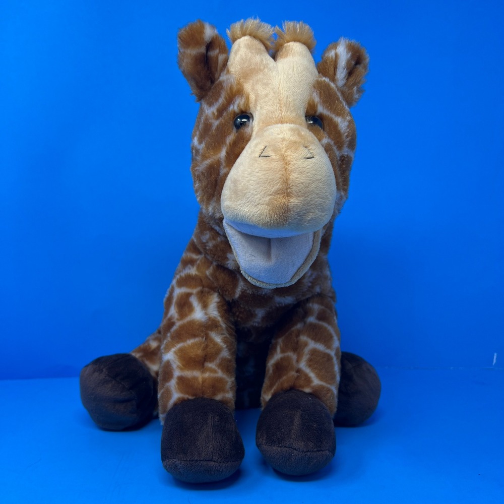 The Petting Zoo Giraffe Hand Puppet 14 Inch Brown Tan Vintage 1994 Plush Toy
